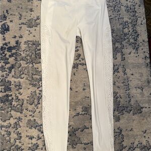 White Leggings with cutout Detail